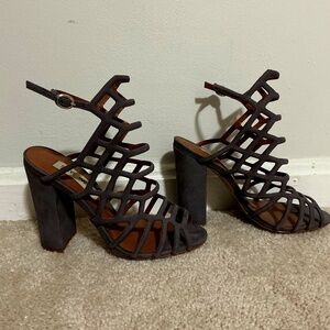 Steve Madden Gray Strappy Block Heel